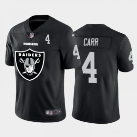 Wholesale Cheap Las Vegas Raiders #4 Derek Carr Black Men\'s Nike Big Team Logo Player Vapor Limited NFL Jersey