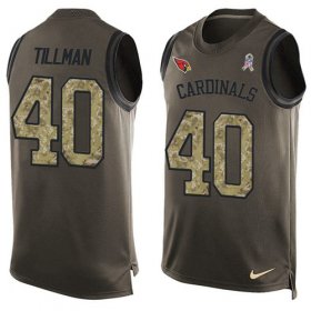Wholesale Cheap Nike Cardinals #40 Pat Tillman Green Men\'s Stitched NFL Limited Salute To Service Tank Top Jersey