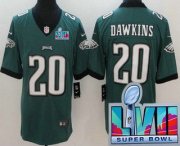Cheap Men's Philadelphia Eagles #20 Brian Dawkins Limited Green Super Bowl LVII Vapor Jersey