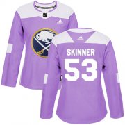 Wholesale Cheap Adidas Sabres #53 Jeff Skinner Purple Authentic Fights Cancer Women's Stitched NHL Jersey