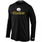 Wholesale Cheap Nike Pittsburgh Steelers Authentic Logo Long Sleeve T-Shirt Black