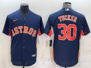 Wholesale Cheap Men's Houston Astros #30 Kyle Tucker Navy Blue Stitched MLB Cool Base Nike Jersey