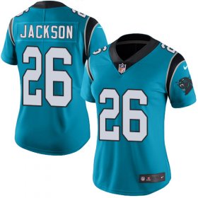 Wholesale Cheap Nike Panthers #26 Donte Jackson Blue Women\'s Stitched NFL Limited Rush Jersey