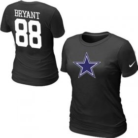 Wholesale Cheap Women\'s Nike Dallas Cowboys #88 Dez Bryant Name & Number T-Shirt Black