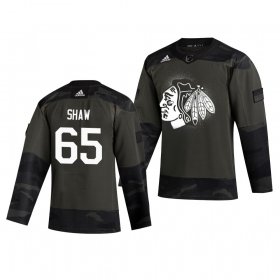Wholesale Cheap Chicago Blackhawks #65 Andrew Shaw Adidas 2019 Veterans Day Men\'s Authentic Practice NHL Jersey Camo