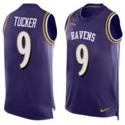 Wholesale Cheap Nike Ravens #9 Justin Tucker Purple Team Color Men's Stitched NFL Limited Tank Top Jersey