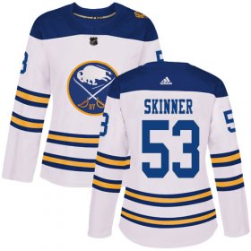 Wholesale Cheap Adidas Sabres #53 Jeff Skinner White Authentic 2018 Winter Classic Women\'s Stitched NHL Jersey