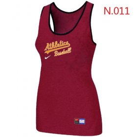 Wholesale Cheap Women\'s Nike Oakland Athletics Tri-Blend Racerback Stretch Tank Top Red