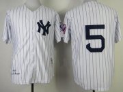 Wholesale Cheap Mitchell And Ness 1939 Yankees #5 Joe DiMaggio White Throwback Stitched MLB Jersey