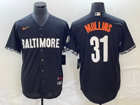 Wholesale Cheap Men\'s Baltimore Orioles #31 Cedric Mullins Black 2023 City Connect Cool Base Stitched Jersey 1