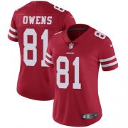 Wholesale Cheap Nike 49ers #81 Terrell Owens Red Team Color Women's Stitched NFL Vapor Untouchable Limited Jersey