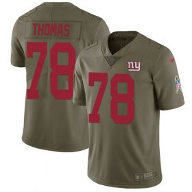 Wholesale Cheap Nike Giants #78 Andrew Thomas Olive Men\'s Stitched NFL Limited 2017 Salute To Service Jersey