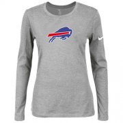 Wholesale Cheap Women's Nike Buffalo Bills Of The City Long Sleeve Tri-Blend NFL T-Shirt Light Grey
