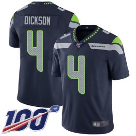 Wholesale Cheap Nike Seahawks #4 Michael Dickson Steel Blue Team Color Men\'s Stitched NFL 100th Season Vapor Limited Jersey