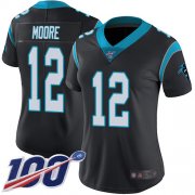 Wholesale Cheap Nike Panthers #12 DJ Moore Black Team Color Women's Stitched NFL 100th Season Vapor Limited Jersey