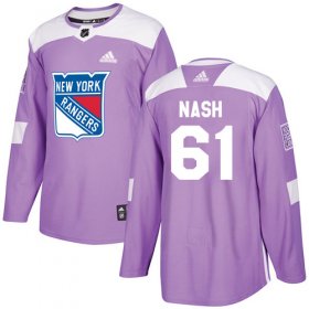 Wholesale Cheap Adidas Rangers #61 Rick Nash Purple Authentic Fights Cancer Stitched Youth NHL Jersey
