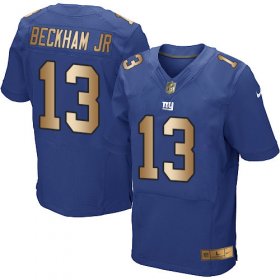 Wholesale Cheap Nike Giants #13 Odell Beckham Jr Royal Blue Team Color Men\'s Stitched NFL Elite Gold Jersey