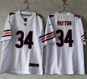 Wholesale Cheap Men\'s Chicago Bears #34 Walter Payton White 2023 F.U.S.E. Vapor Untouchable Limited Stitched Football Jersey
