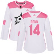 Wholesale Cheap Adidas Stars #14 Jamie Benn White/Pink Authentic Fashion Women's Stitched NHL Jersey