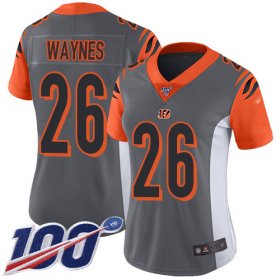 Wholesale Cheap Nike Bengals #26 Trae Waynes Silver Women\'s Stitched NFL Limited Inverted Legend 100th Season Jersey