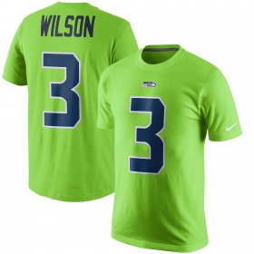 Wholesale Cheap Seattle Seahawks #3 Russell Wilson Nike Color Rush Player Pride Name & Number T-Shirt Green