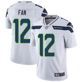 Wholesale Cheap Nike Seahawks #12 Fan White Men\'s Stitched NFL Vapor Untouchable Limited Jersey