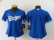 Wholesale Cheap Women's Los Angeles Dodgers Blank Blue Stitched MLB Cool Base Nike Jersey