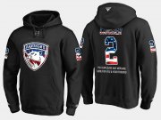 Wholesale Cheap Panthers #2 Terry Carkner NHL Banner Wave Usa Flag Black Hoodie