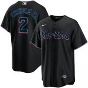 Wholesale Cheap Men's Miami Marlins #2 Jazz Chisholm Jr.Black Stitched MLB Cool Base Nike Jersey