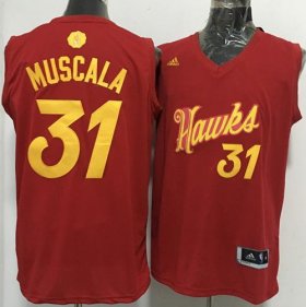 Wholesale Cheap Men\'s Atlanta Hawks #31 Mike Muscala adidas Red 2016 Christmas Day Stitched NBA Swingman Jersey