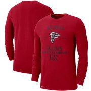Wholesale Cheap Men's Atlanta Falcons Nike Red 2019 Salute to Service Sideline Performance Long Sleeve Shirt