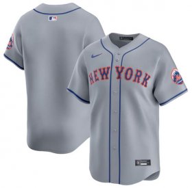 Cheap Men\'s New York Mets Blank 2024 Gray Away Limited Stitched Baseball Jersey