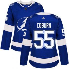 Cheap Adidas Lightning #55 Braydon Coburn Blue Home Authentic Women\'s Stitched NHL Jersey