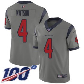 Wholesale Cheap Nike Texans #4 Deshaun Watson Gray Men\'s Stitched NFL Limited Inverted Legend 100th Season Jersey