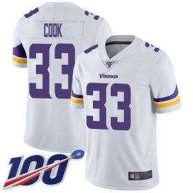 Wholesale Cheap Nike Vikings #33 Dalvin Cook White Men\'s Stitched NFL 100th Season Vapor Limited Jersey