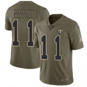 Wholesale Cheap Nike Saints #11 Deonte Harris Olive Men's Stitched NFL Limited 2017 Salute To Service Jersey