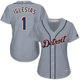 Wholesale Cheap Tigers #1 Jose Iglesias Grey Road Women\'s Stitched MLB Jersey