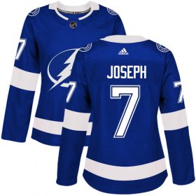 Cheap Adidas Lightning #7 Mathieu Joseph Blue Home Authentic Women\'s Stitched NHL Jersey