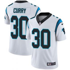 Wholesale Cheap Nike Panthers #30 Stephen Curry White Men\'s Stitched NFL Vapor Untouchable Limited Jersey
