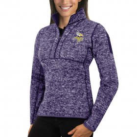 Wholesale Cheap Minnesota Vikings Antigua Women\'s Fortune Half-Zip Sweater Heather Purple