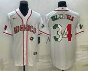 Cheap Men's Mexico Baseball #34 Fernando Valenzuela 2023 White World Classic Stitched Jerseys