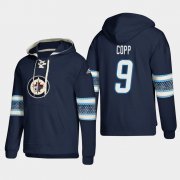 Wholesale Cheap Winnipeg Jets #9 Andrew Copp Blue adidas Lace-Up Pullover Hoodie