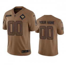 Wholesale Cheap Men\'s Jacksonville Jaguars Active Player Custom 2023 Brown Salute To Service Limited Football Stitched Jersey
