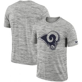 Wholesale Cheap Men\'s Los Angeles Rams Nike Heathered Black Sideline Legend Velocity Travel Performance T-Shirt