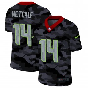 Cheap Seattle Seahawks #14 DK Metcalf Men\'s Nike 2020 Black CAMO Vapor Untouchable Limited Stitched NFL Jersey