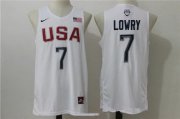 Wholesale Cheap 2016 Olympics Team USA Men's #7 Kyle Lowry White Revolution 30 Swingman Basketball Jersey