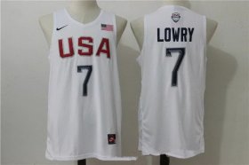 Wholesale Cheap 2016 Olympics Team USA Men\'s #7 Kyle Lowry White Revolution 30 Swingman Basketball Jersey