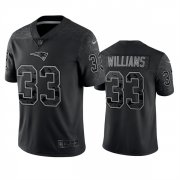 Wholesale Cheap Men's New England Patriots #33 Joejuan Williams Black Reflective Limited Stitched Football Jersey