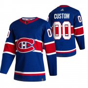 Wholesale Cheap Montreal Canadiens Custom Blue Men's Adidas 2020-21 Reverse Retro Alternate NHL Jersey
