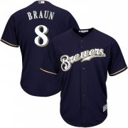 Wholesale Cheap Brewers #8 Ryan Braun Blue Cool Base Stitched Youth MLB Jersey